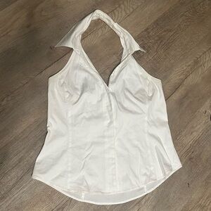 White House Black Market White Halter Button-Front shirt